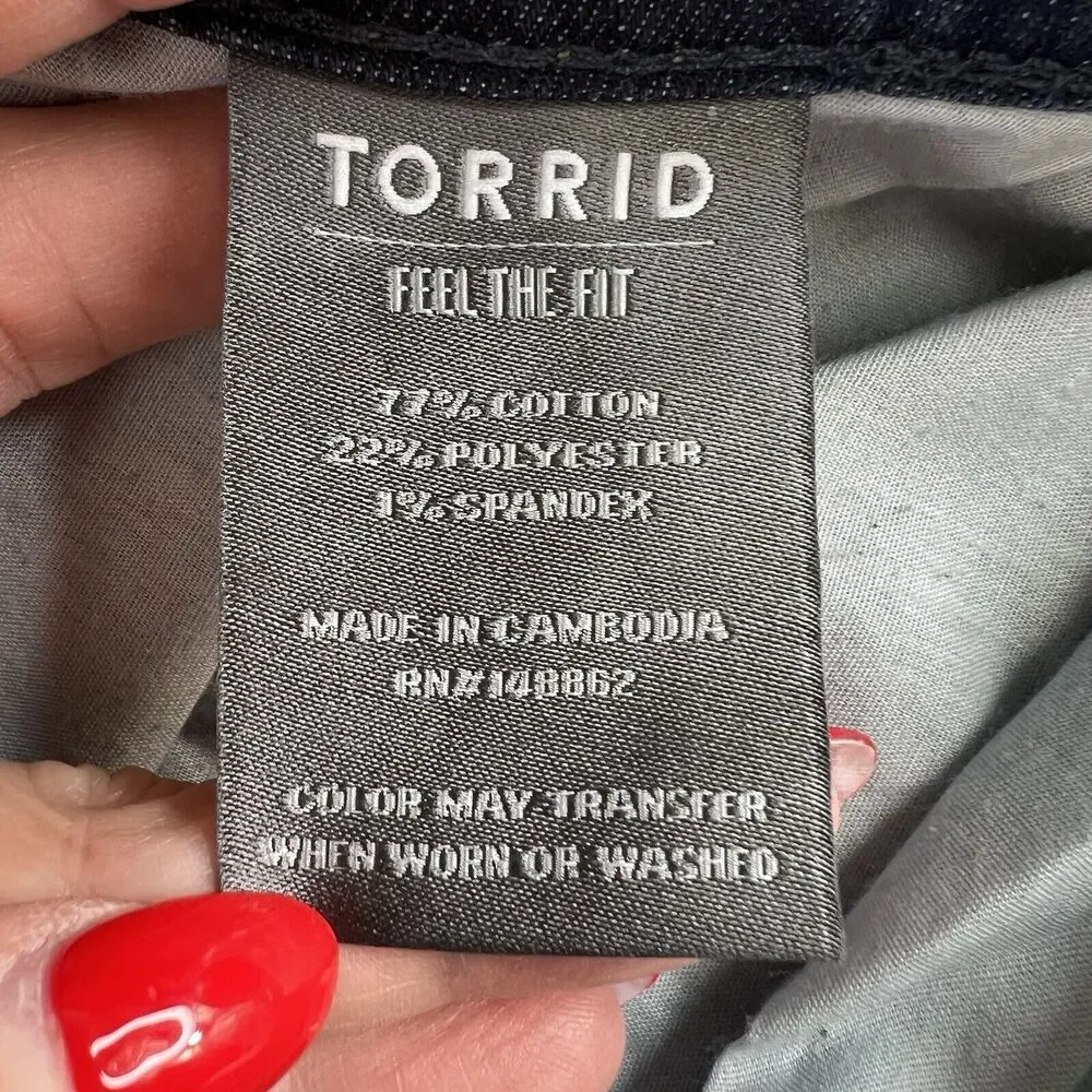 Torrid Plus 30 Luxe Slim Boot Cut Jeans Super‎ Stretch Mid Rise Rainstorm NEW